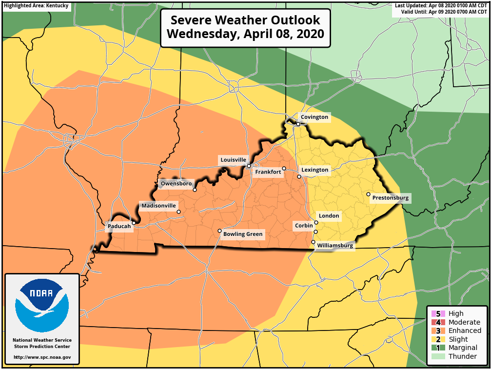 BGP Severe Weather Alert Day for Wednesday evening 4/8/2020 (update)